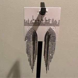 Nicole Miller Silver Fringe Earrings
